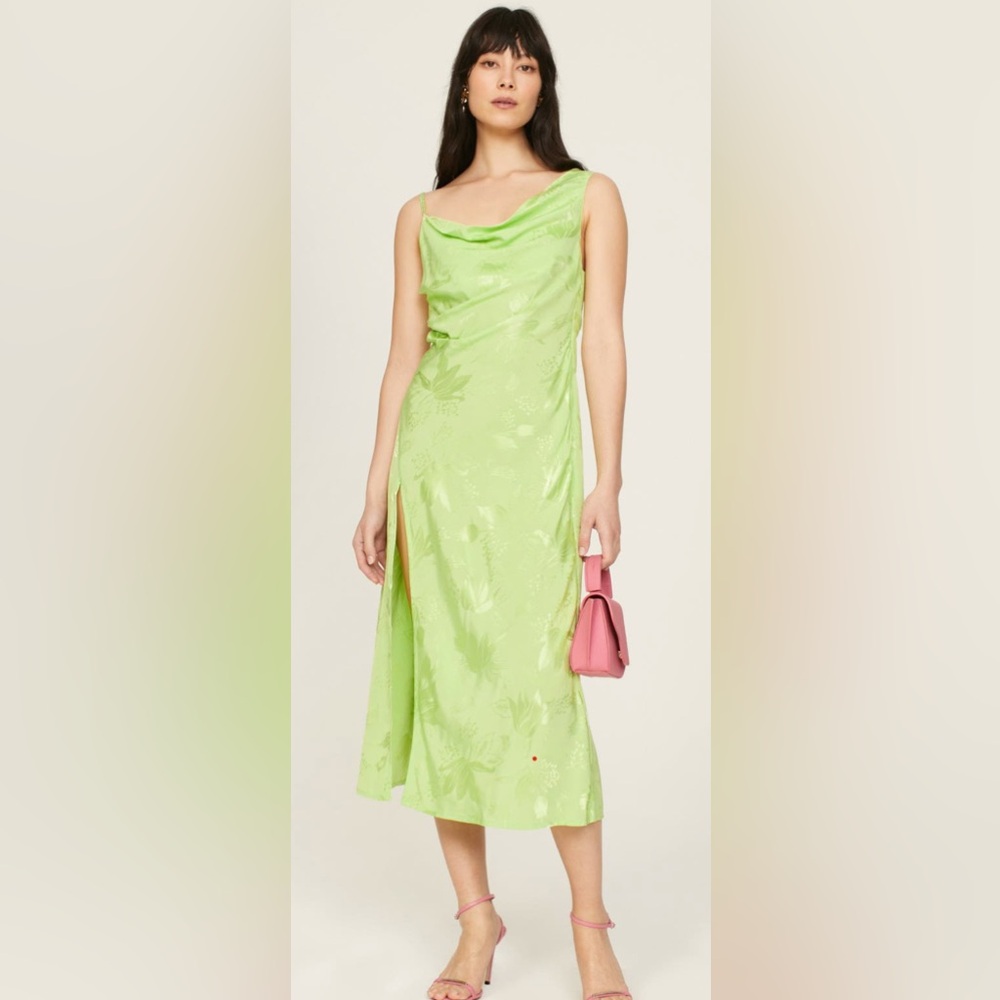 For Love And Lemons Lime Green Midi Dress
